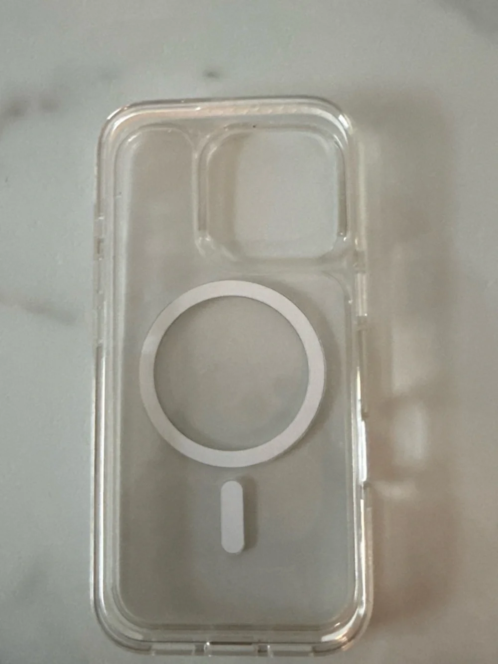 Clear MagSafe-Compatible Phone Case with White Mag Ring Official case for 16 pro